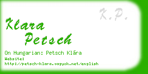 klara petsch business card